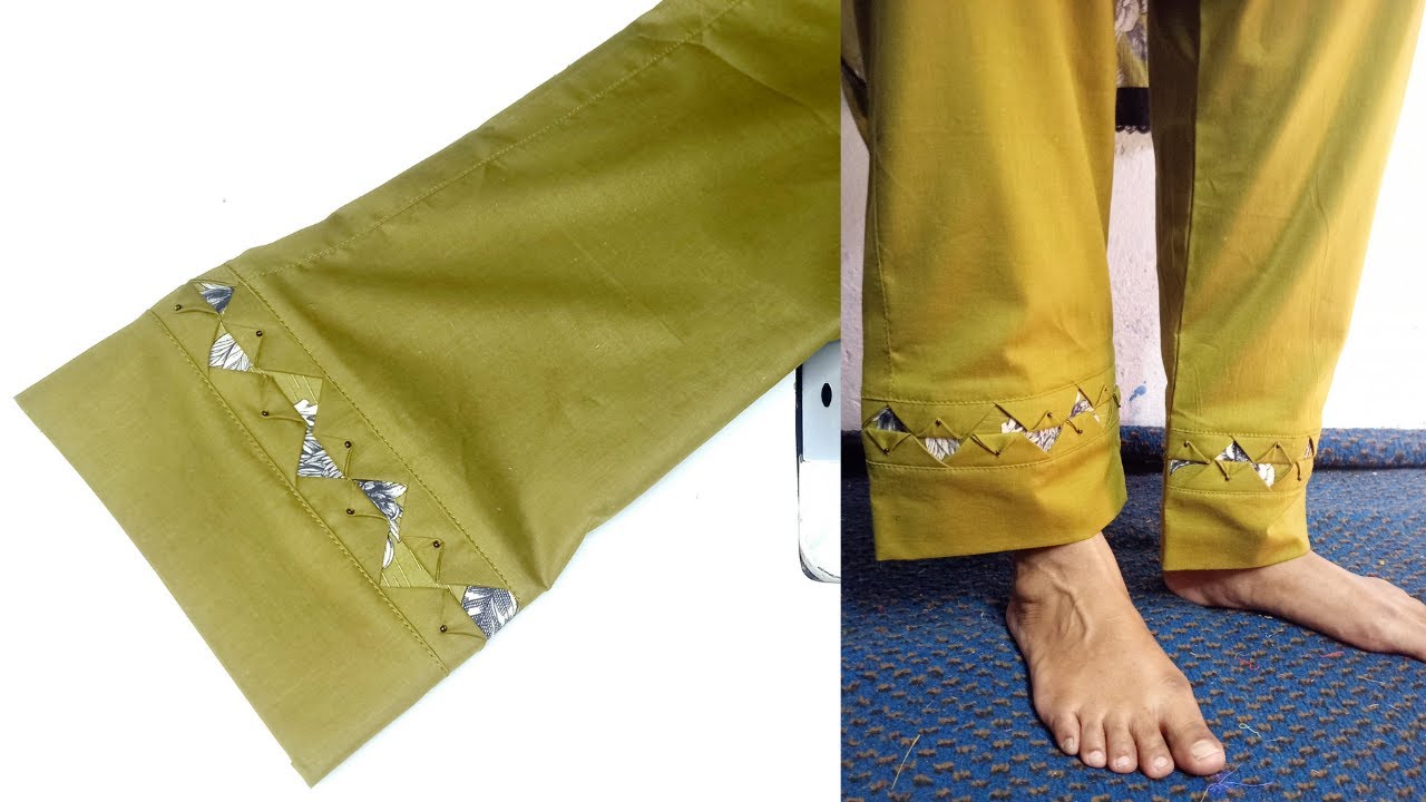 How to make trouser design | trouser design with triangle | new trendy trouser design