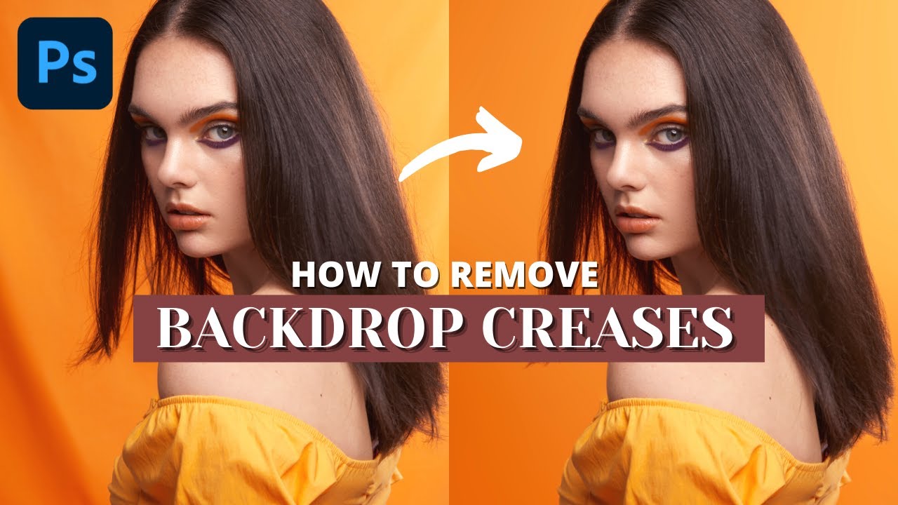 Как убрать складки на фоне в Photoshop и подкорректировать торчащие волоски [Как сгладить складки...