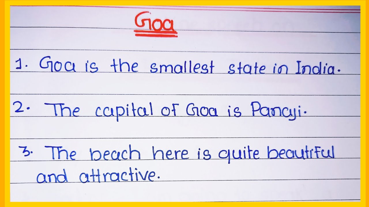 10 line essay in Goa l Goa essay 10 line in English l