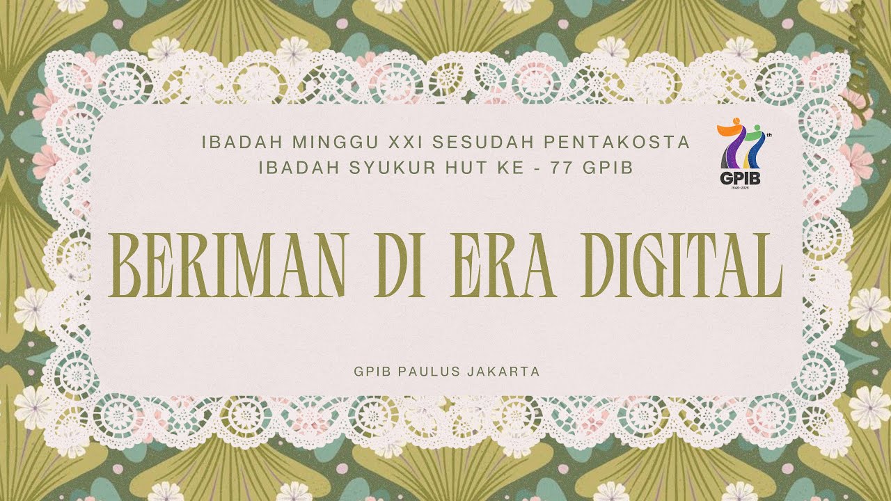 [LIVE] IBADAH HARI MINGGU XXI SESUDAH PENTAKOSTA - 2 NOVEMBER 2025 PUKUL 19.00 WIB