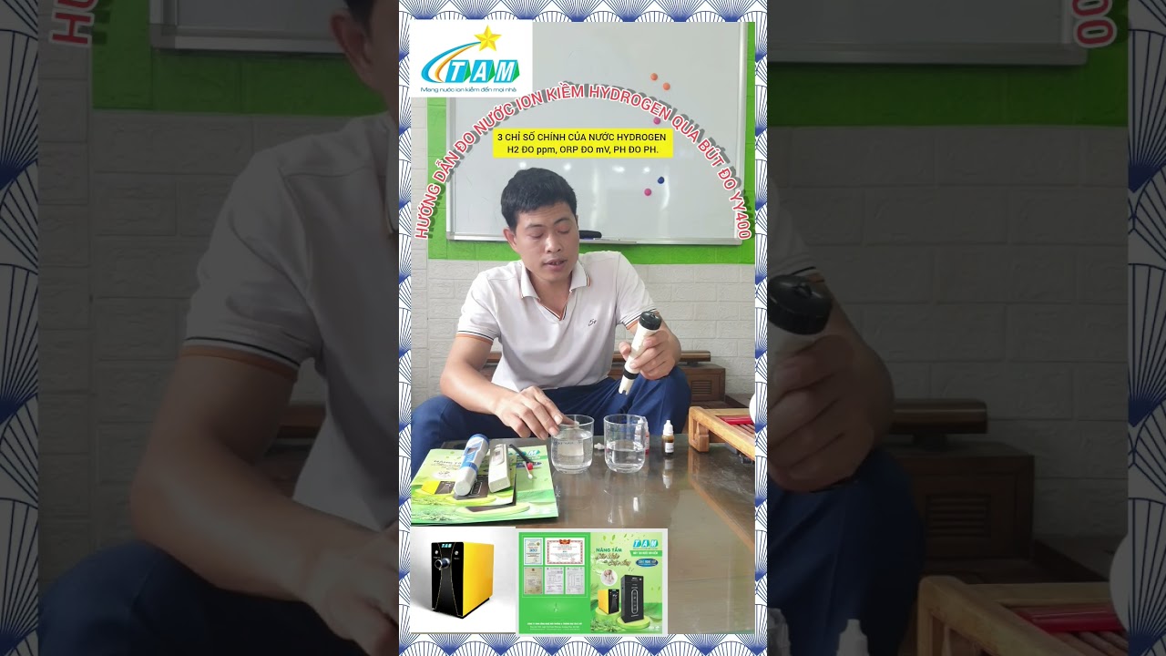 Hướng dẫn đo nước ion kiềm hydrogen d&ugrave;ng b&uacute;t đo YY 400