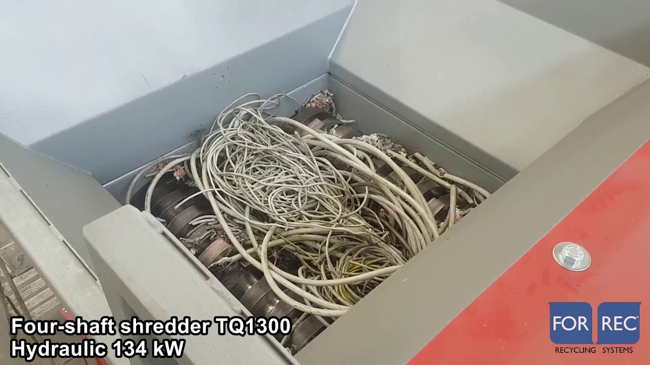 Wires recycling: Four-shaft shredder TQ1300 | Forrec Recycling Systems