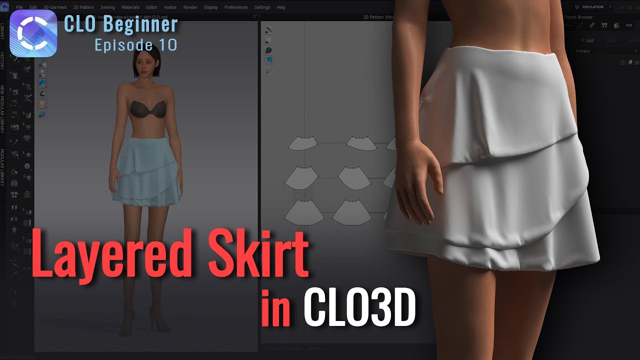 How to Model Layered Skirt in CLO 3D - CLO Beginner Episode 10