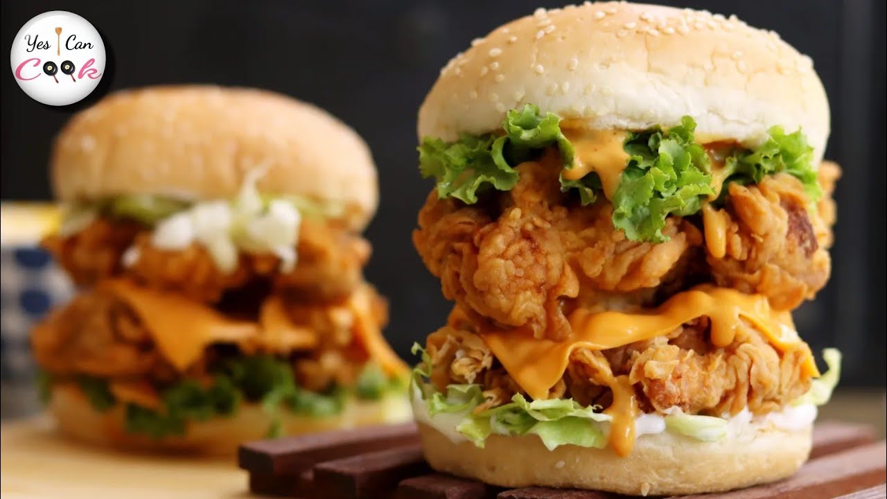 Homemade Double Decker Zinger Burger Recipe