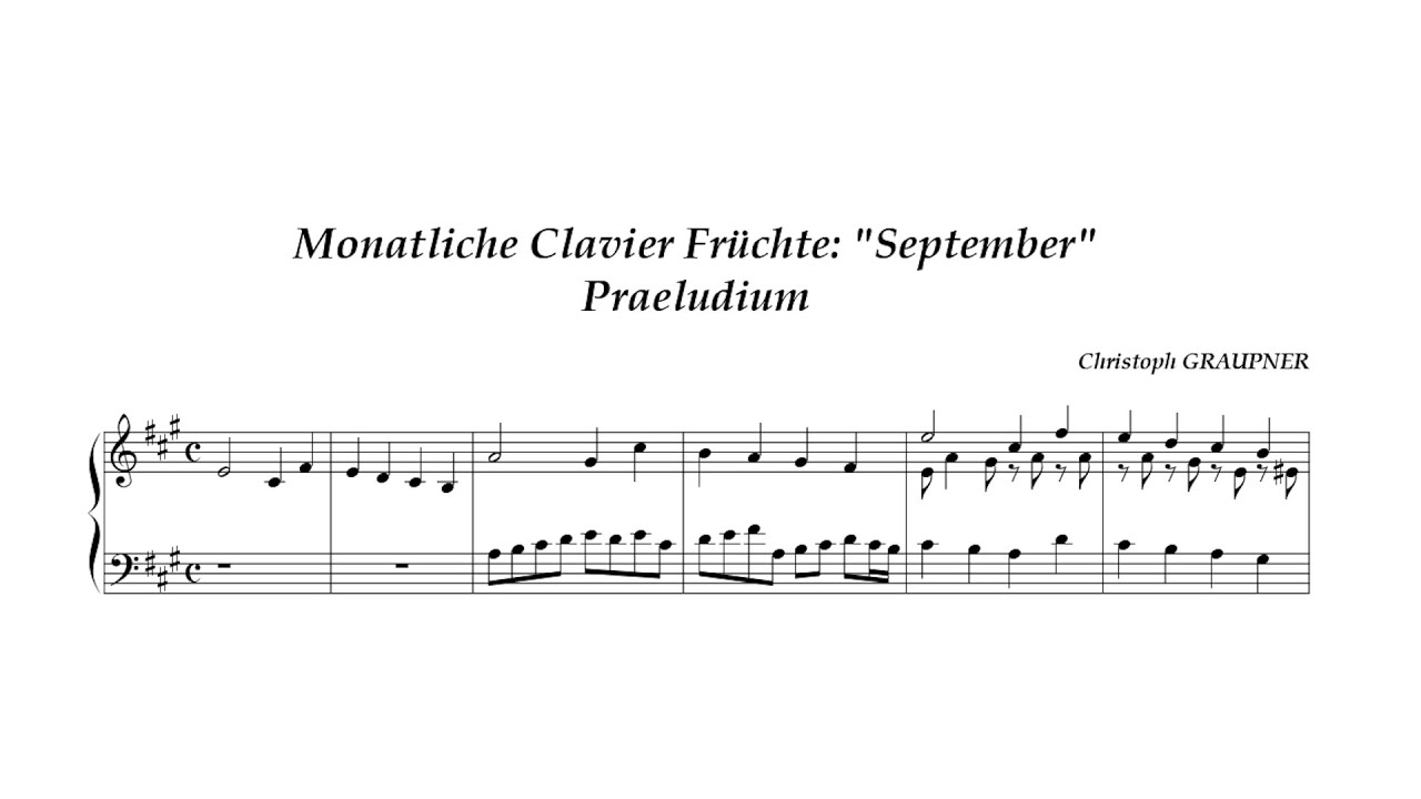 Christoph Graupner – Monatliche Clavier Früchte: September