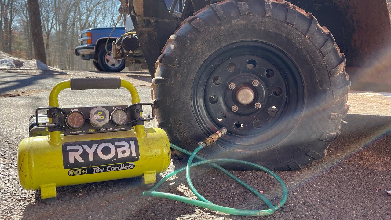 Обзор аккумуляторного воздушного компрессора RYOBI в действии