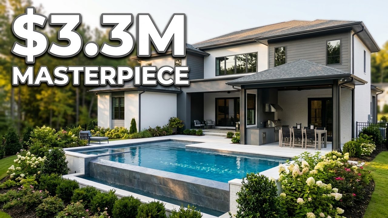 “Inside an AR Homes $3.3M Luxury Masterpiece | Pool, Spa, & Outdoor Kitchen Tour in Davidson, NC”