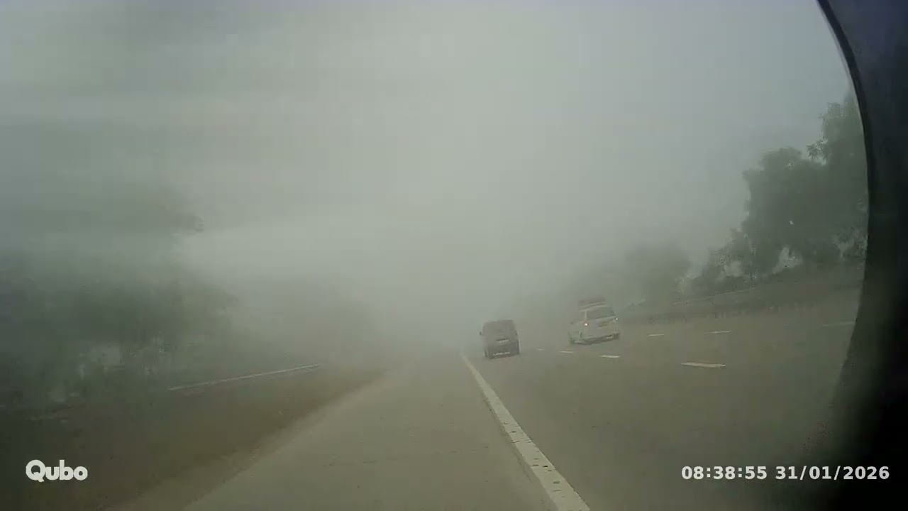Foggy Morning Ride on Expressway 