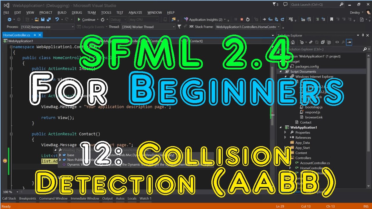SFML 2.4 For Beginners - 12: Collision Detection (AABB).