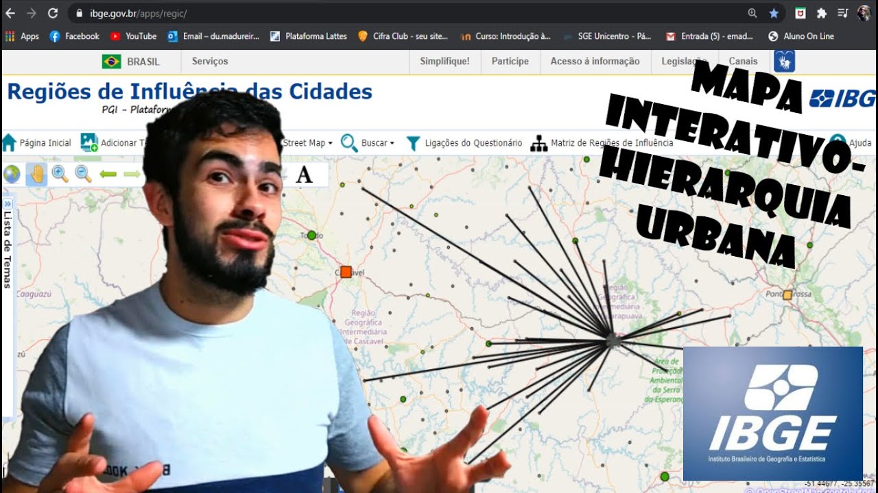 Mapa interativo para trabalhar Hierarquia Urbana - Geografia urbana