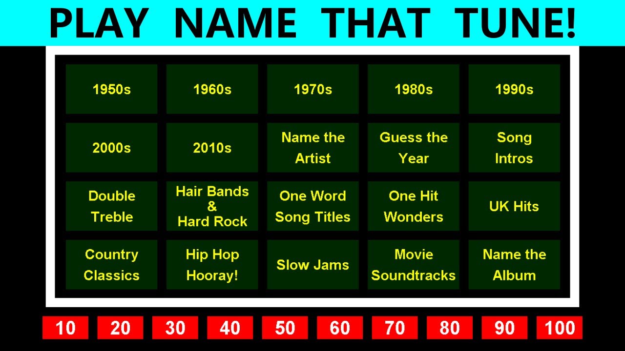 Name That Tune Music Trivia Game #23