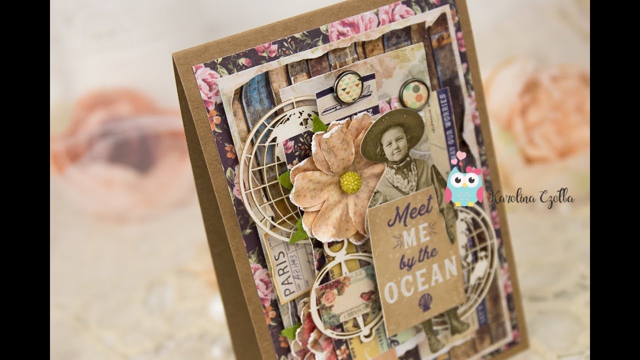 Vintage card Prima St. Tropez - card making tutorial