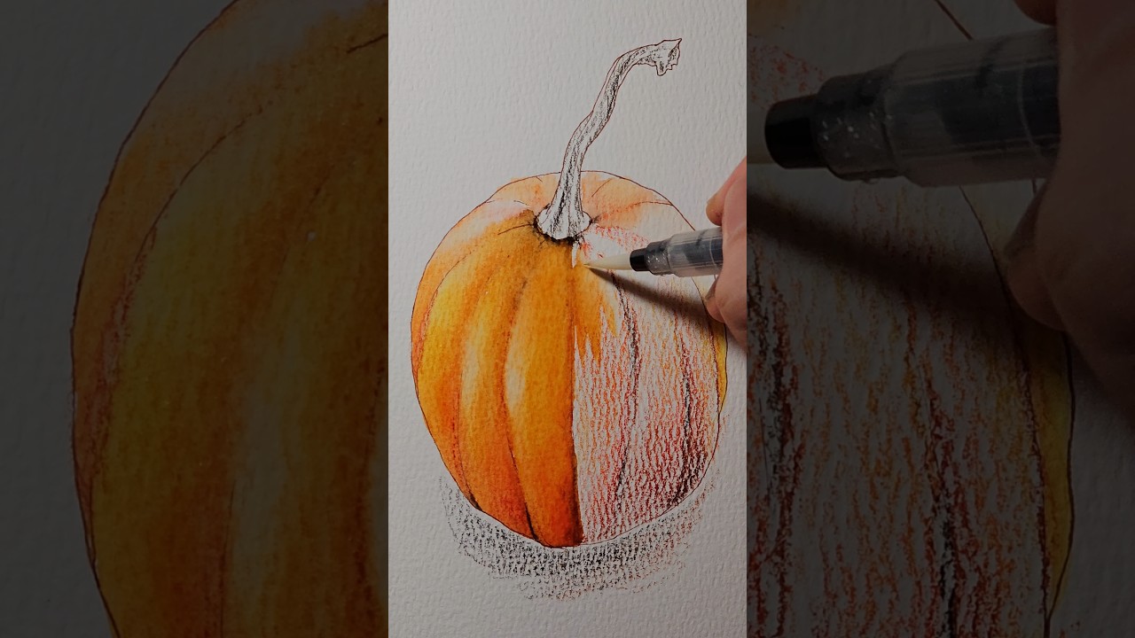 🎃 Derwent Inktense Sketchbook Art | It's time for a pumpkin!