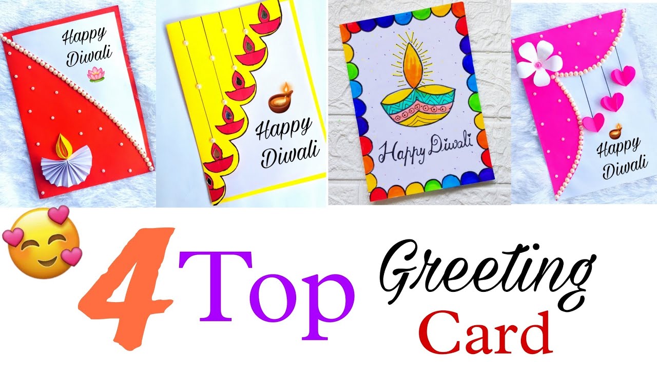 4 beautiful & easy greeting card making ideas for diwali/how to make greeting card easy/diwali 2024