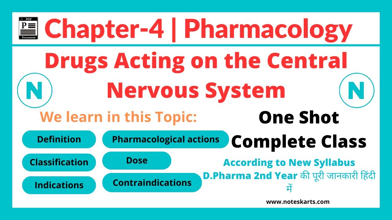 Chapter-4 | Drugs acting on the Central Nervous System | Complete Class in One video | Pharmacology
