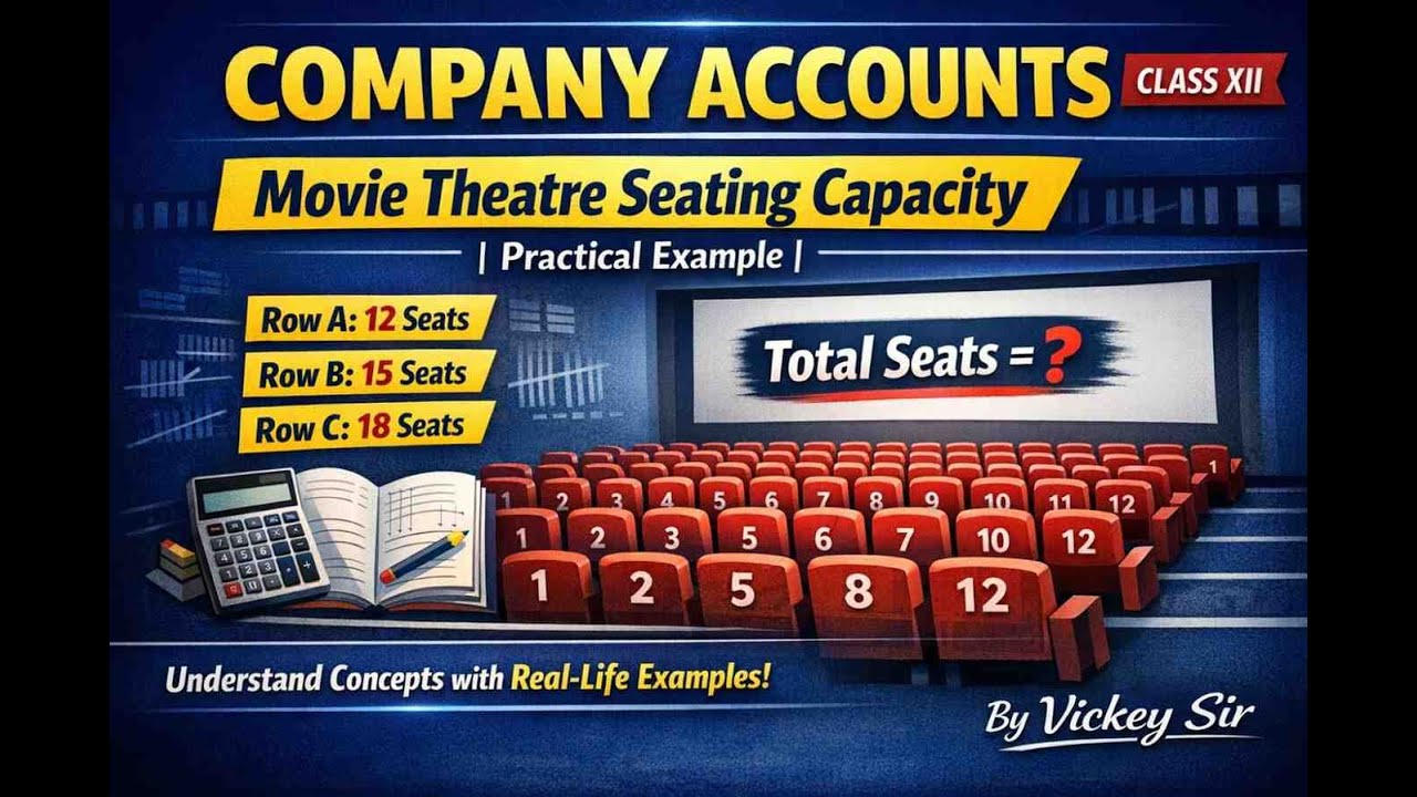 Company Accounts Class XII Explained with Movie Theatre Example | Vickey Sir | Company 1st Class