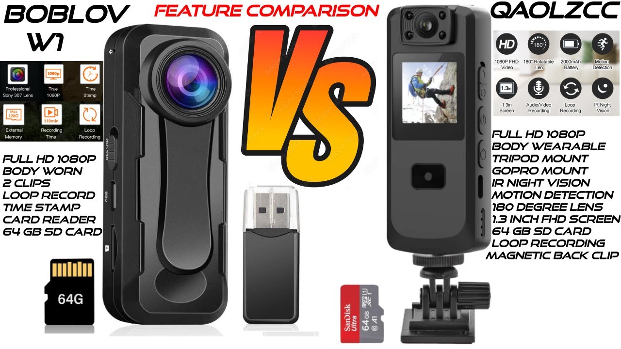 Feature comparison - Boblov W1 or Qaolzcc body camera