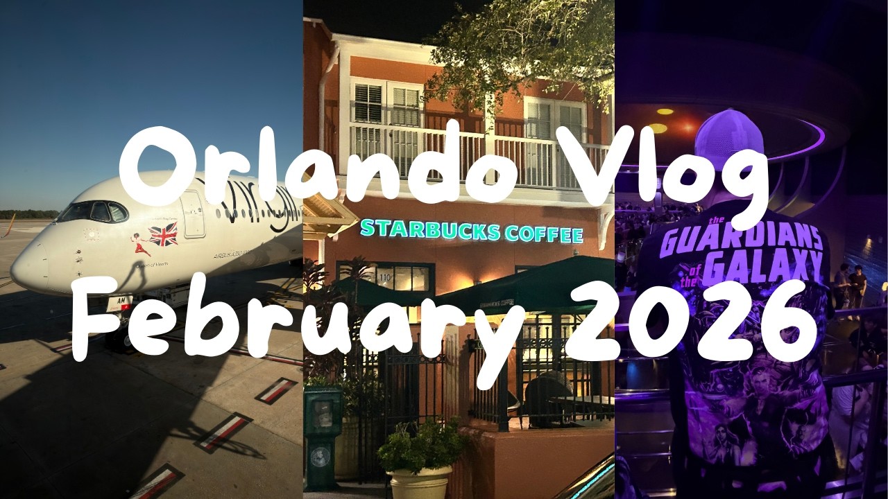 Orlando Vlog – Feb 2026 – PILOT 🎥 | Travel Day ✈️ | EPCOT Evening 🎡 | Starbucks ☕ | Celebration📍