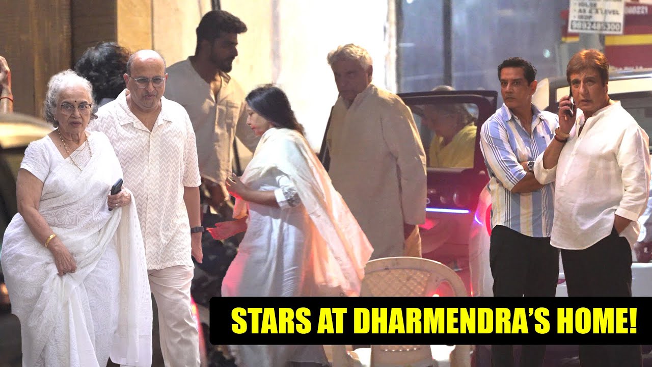 Javed Akhtar, Shabana Azmi, Asha Parekh & Raj Babbar Visit Dharmendra’s House!