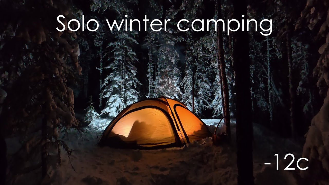 Camping Alone in Deep Snow with a Wood Stove | Cozy & Warm