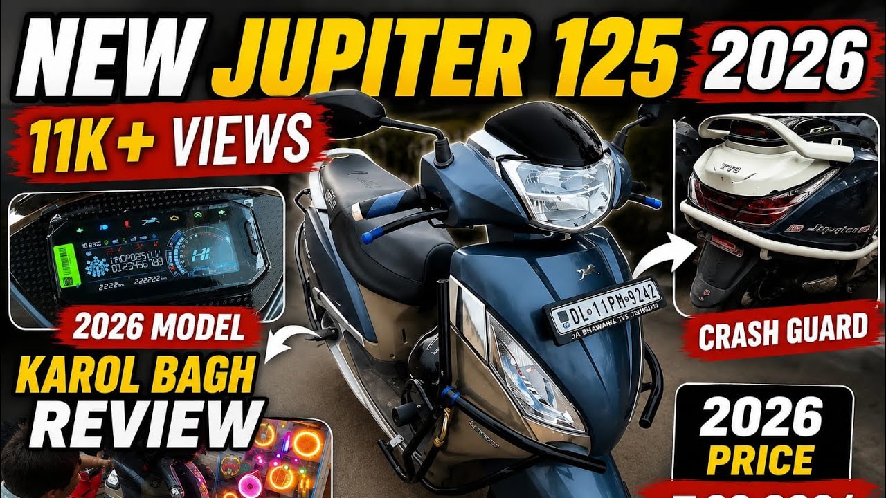 Jupiter 125 2026 😍❤️|| New model || PPF PRICE || crash guard price || Karol Bagh || Rahul sticker 