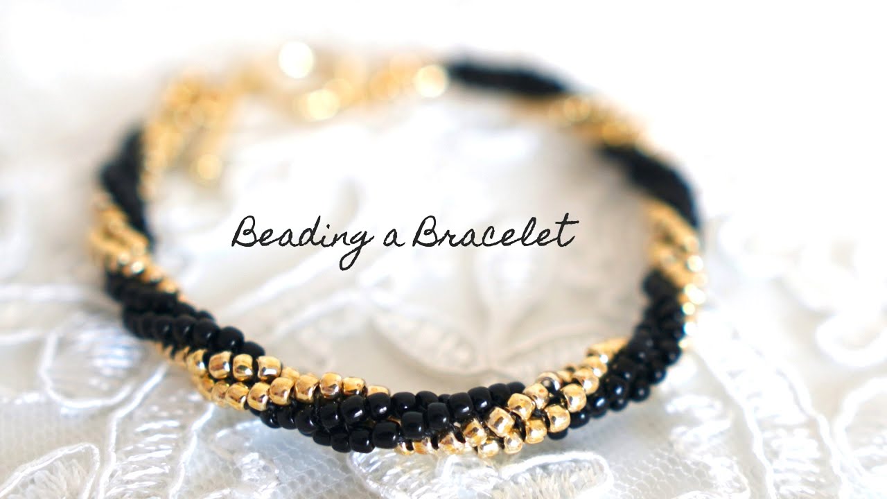 Beaded Jewelry Making｜Twisted Tubular Herringbone Stitch Bracelet ビーズステッチ ツイストヘリンボーンチューブラーブレスレット 編み方