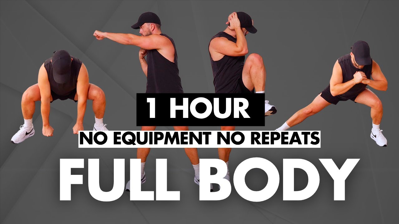1 Hour Full Body Workout at Home – No Repeat Strength & Cardio Burn