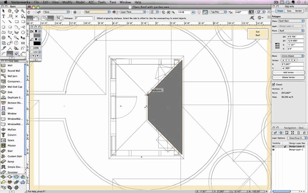 Creating a Glass Roof in Vectorworks