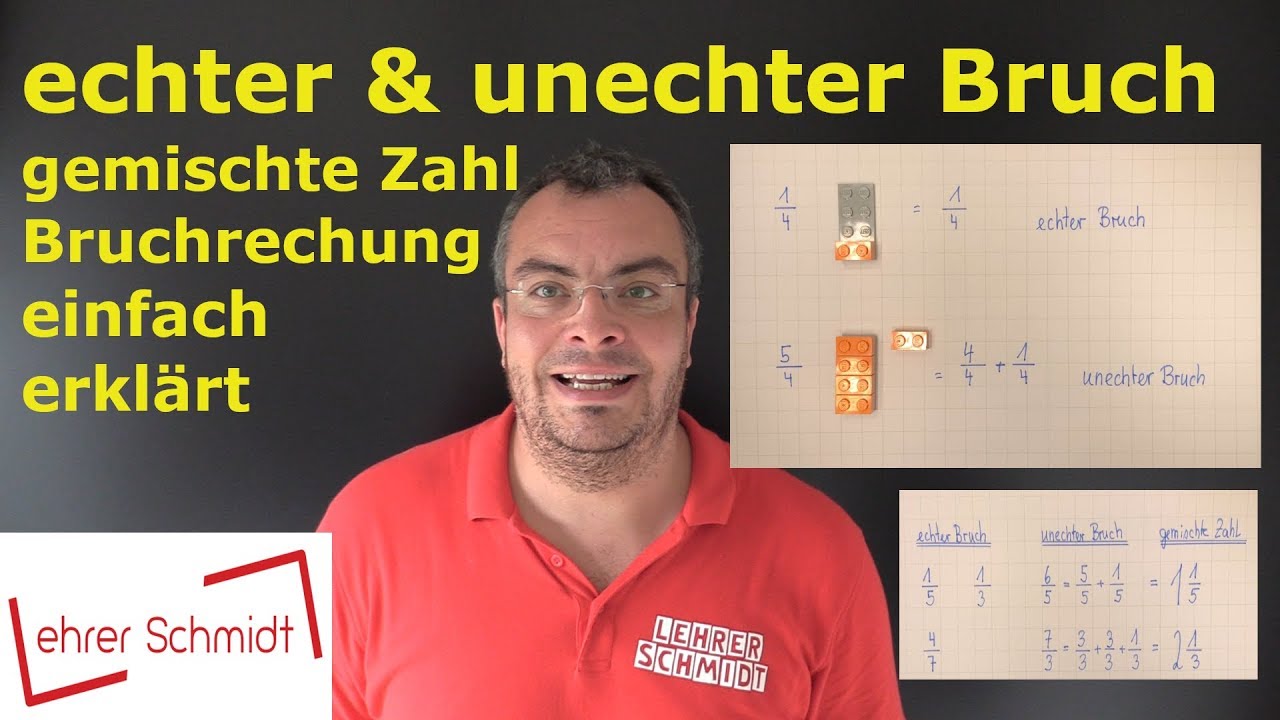 echter & unechter Bruch | Bruchrechnung - Grundlagen ganz einfach erklärt | Lehrerschmidt