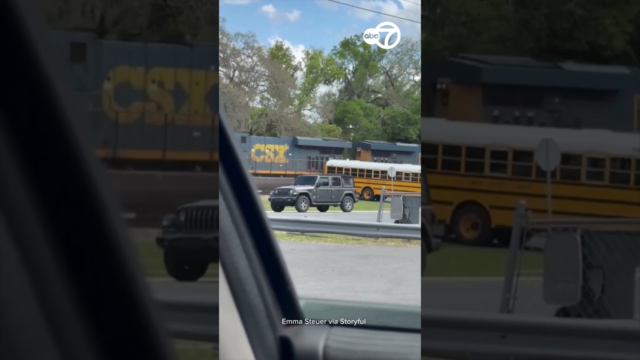 School bus driver arrested after driving bus full of children onto train tracks | Video