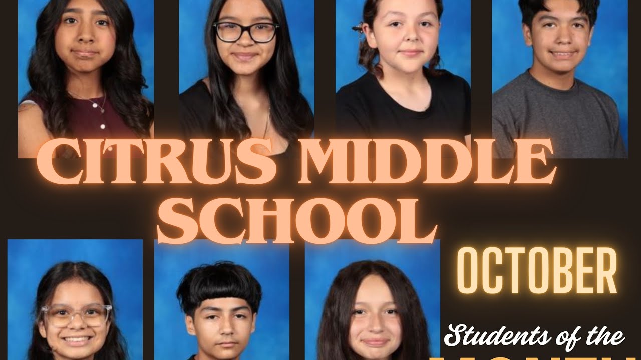 Citrus Middle School- October Students of the Month 