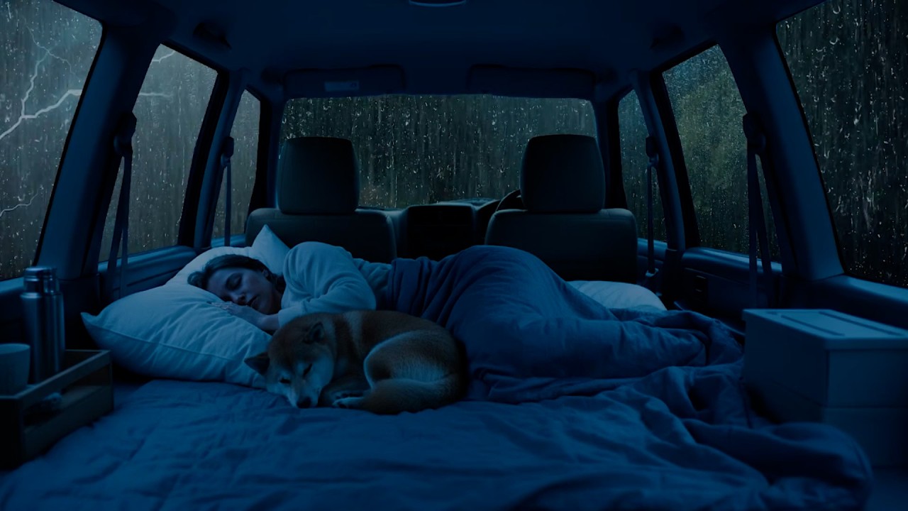 Fall Asleep in 3 Minutes with Gentle Rain & Soft Thunder on a Warm Cozy Car 🌧️💤
