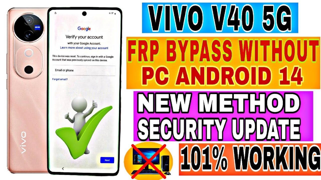 Vivo V40 5G Frp Bypass Without PC || New method Latest Security || 101 % working || New Method