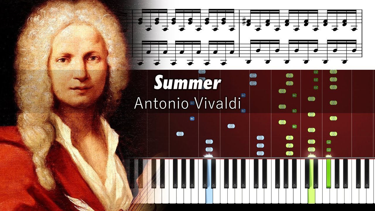 Vivaldi - Summer - Piano Tutorial with Sheet Music