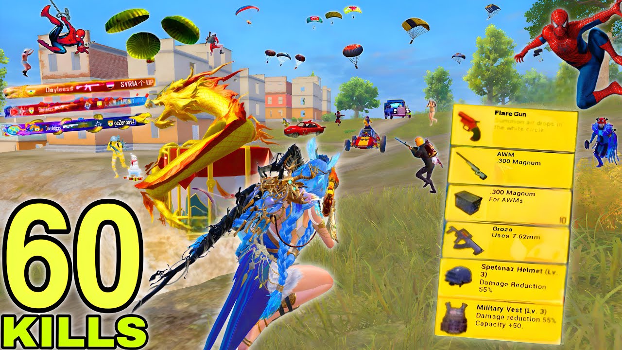 Wow!😍 NEW SPIDERMAN MODE BEST LOOT GAMEPLAY w/ AWM + P90🔥 Pubg Mobile