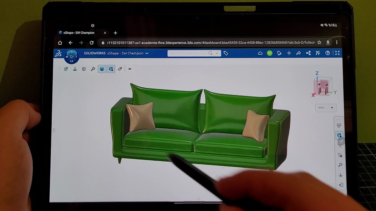 #xShape Touch Mode | How to make Armchair design? | Design on tablet | #3DEXPERIENCE | #3DSculptor