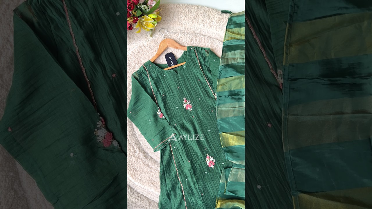 ✨ Mul Chanderi Anarkali Kurta Set | Elegant Green Ethnic Wear 2025 ✨ #shopping #fashion #anarkali