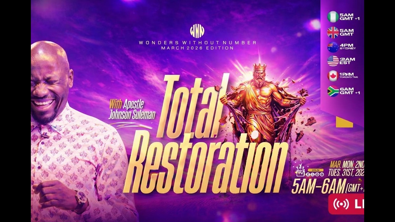 Wonder Without Numbers with Apostle Suleman : TOTAL RESTORATION!|| MARCH 12  2026