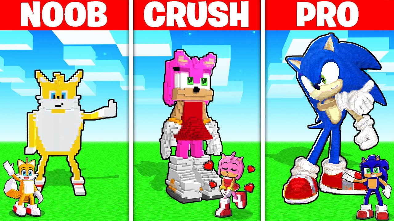 NOOB vs CRUSH vs PRO in Minecraft Build Battle