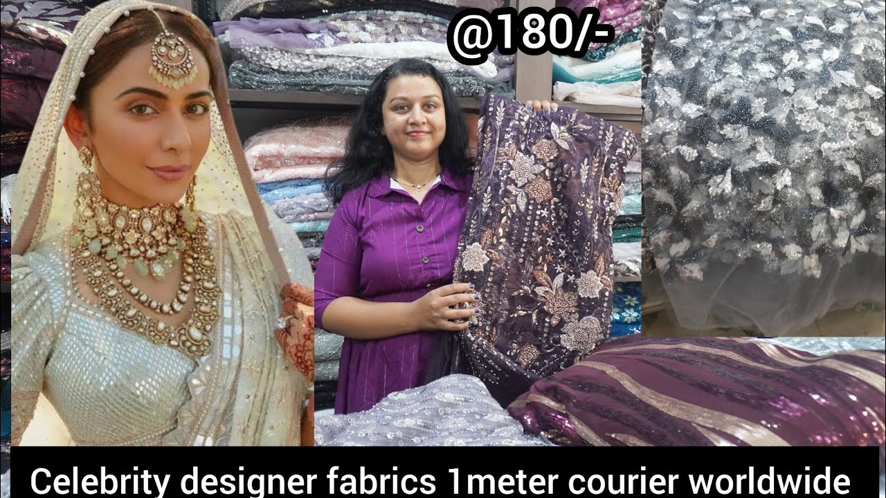 Hyderabad celebrity designer Fabrics Latest trending collection / 1meter courier worldwide