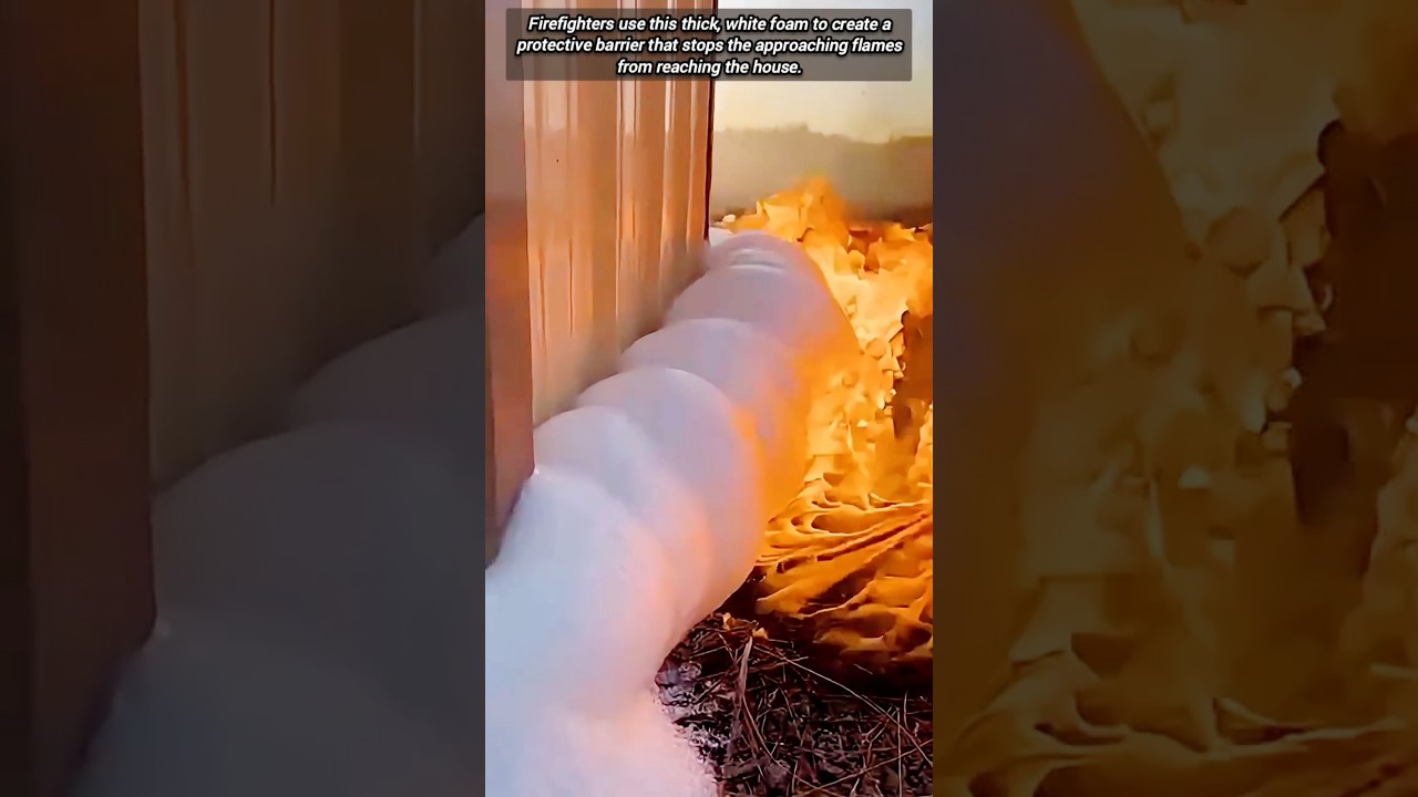 Fire Retardant Foam Creating A Protective Barrier Against Flames