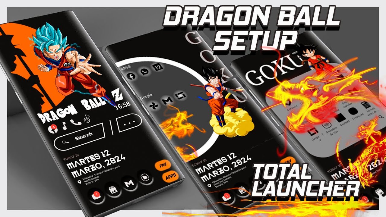 😎PERSONALIZACION ANDROID DRAGON BALL /  Total Launcher SETUP - TRANSFORMA tu CELULAR como un 🔥*PRO*🔥