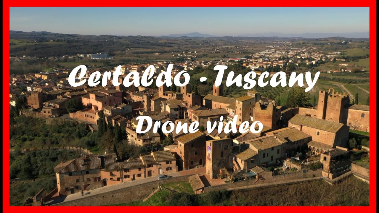 🏰🏘️ CERTALDO (FLORENCE) - Medieval town of TUSCANY UHD DRONE footage 🏘️🏰