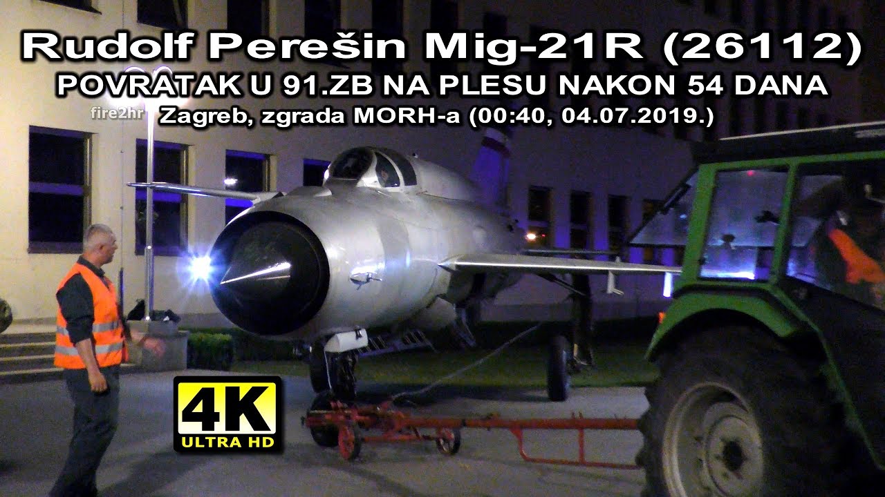 [4K] Rudolf Perešin Mig-21R (26112)-Povratak u 91.ZB na Plesu (04.07.2019.)