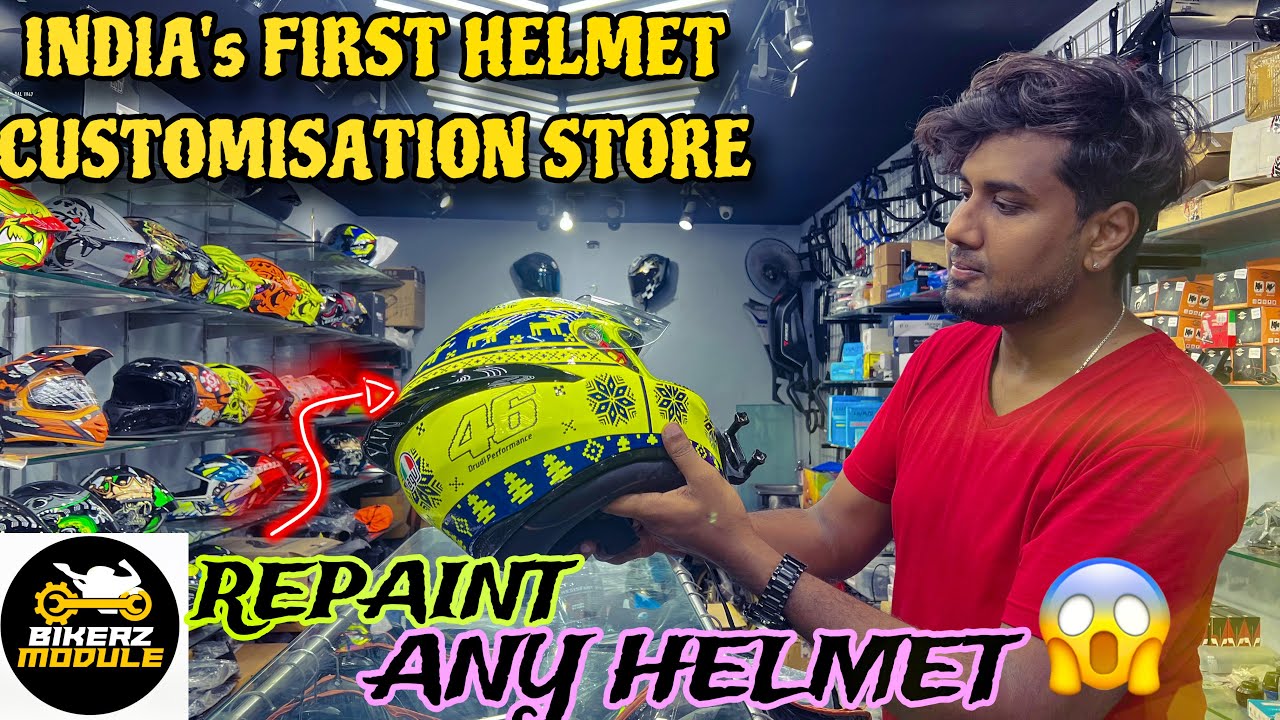 HELMET PAINTING TO AGV 🔥| Helmet Modified AGV in INDIA'S FIRST STORE😱 | BIKERZ MODULE 😈| தமிழ்