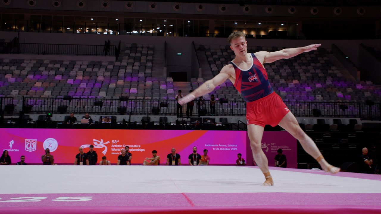 Luke Whitehouse (GBR) - FX - Podium Training - 2025 World Championships Jakarta