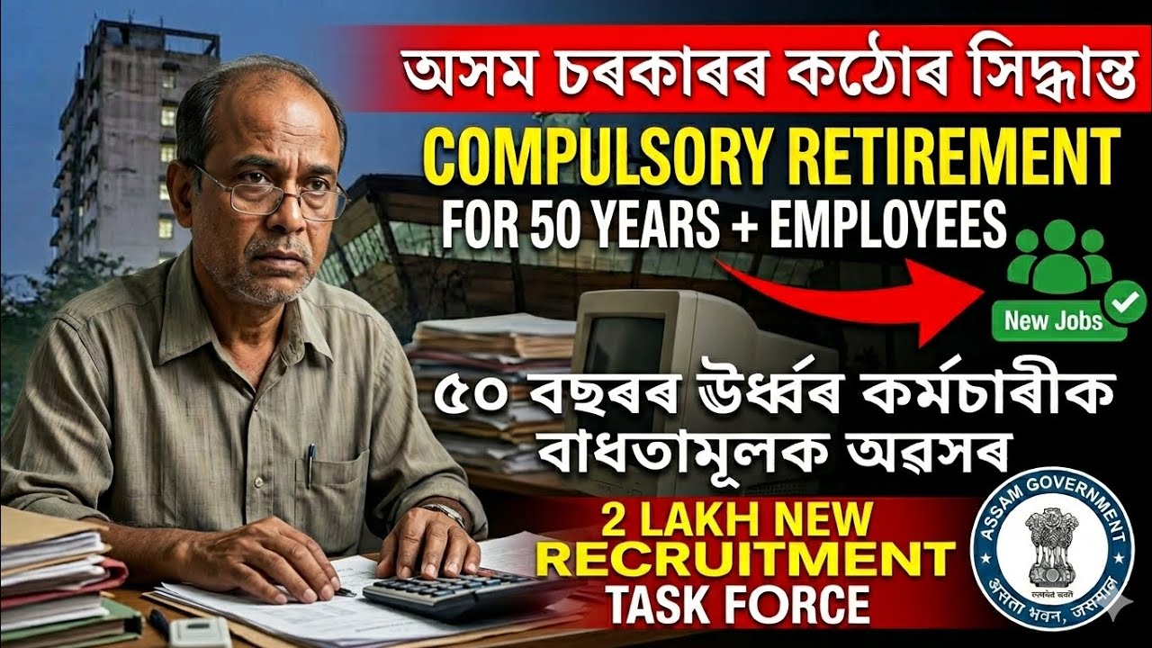 ✅Compulsory Retirement to 50Years+ Employees, New 2 Lakh Recruitment | অসম চৰকাৰৰ কঠোৰ সিদ্ধান্ত 