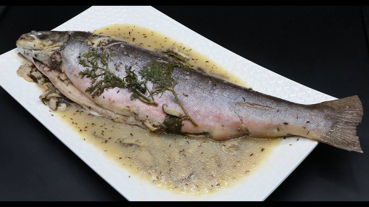 Technique de cuisson SVBT d'un poisson entier : omble chevalier au Riesling