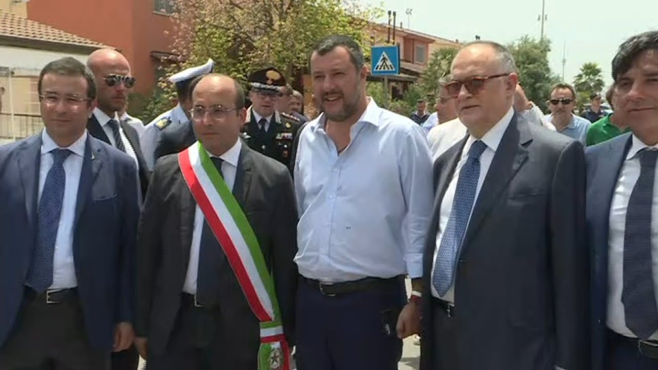 Italy's Salvini present for closure of Mineo migrant reception centre | AFP