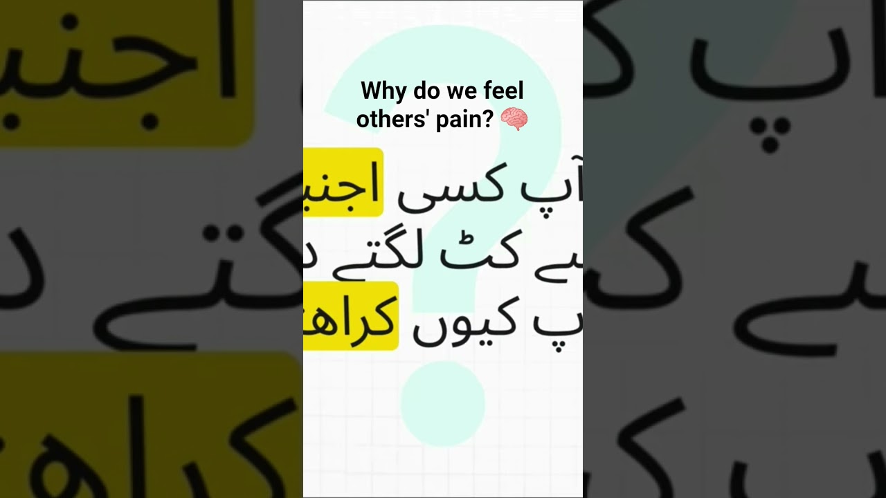 Why do we feel others' pain? 🩸🧠 